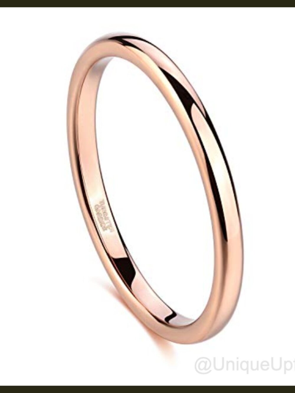 2mm Rose Gold Plated Tungsten Stackable Ring Engagement Band